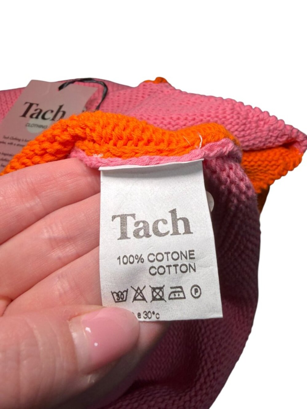 Tach Clothing Maribel Knit Mini Dress Pink Orange Colorblock NWT M - Picture 6 of 6